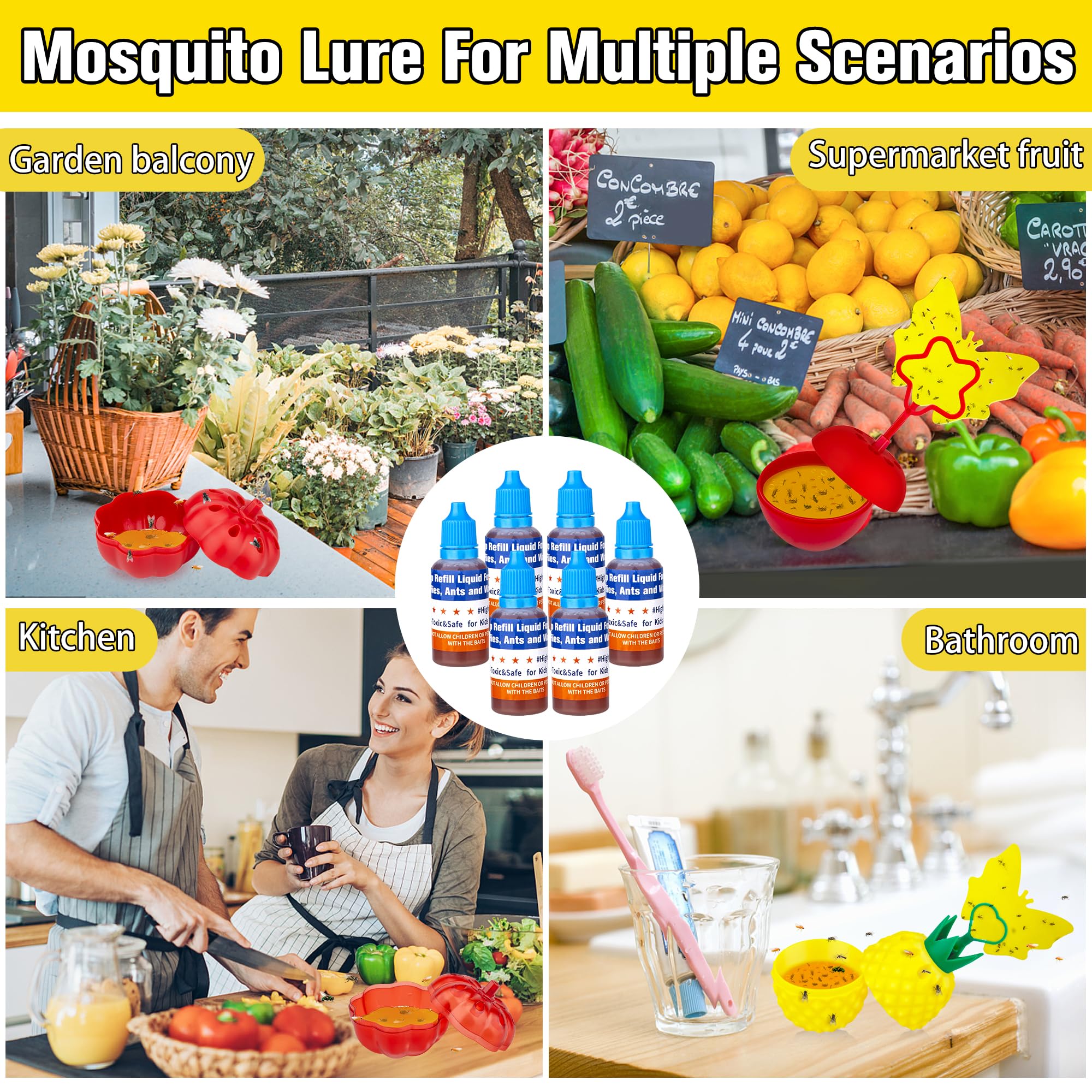 Pestvanish indoors-ready gnat killer refills compatible with open traps for kitchens and pantries.