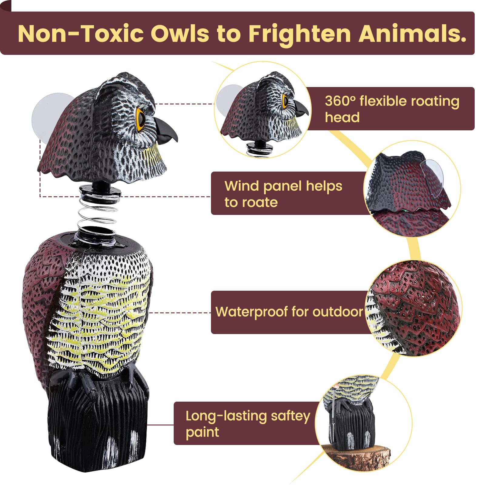 Pestvanish owl decoy is easy to set up in your yard