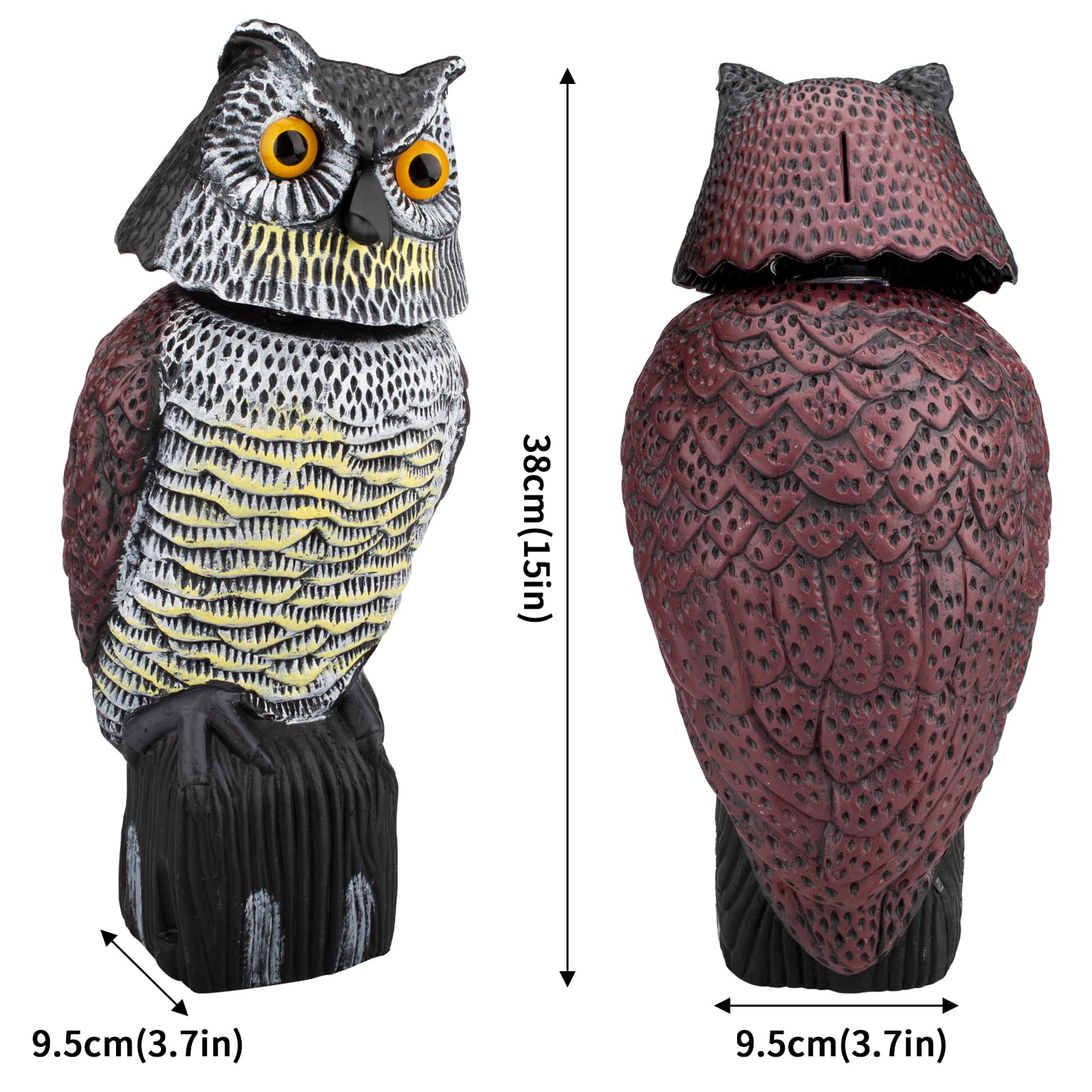 Pestvanish Owl Decoy helps deter squirrels and pigeons outdoors