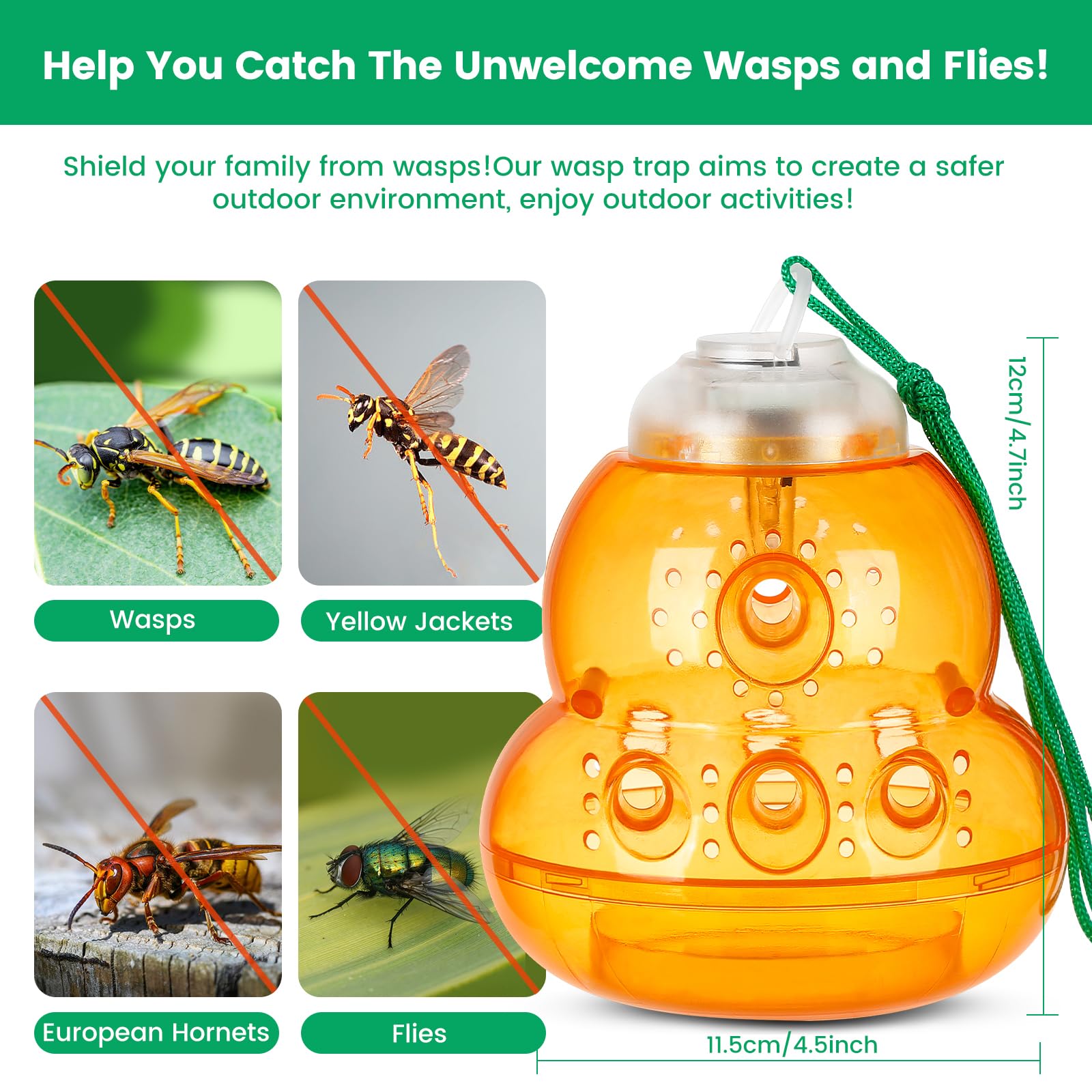 Pestvanish Solar Wasp Trap blue LED for night use.