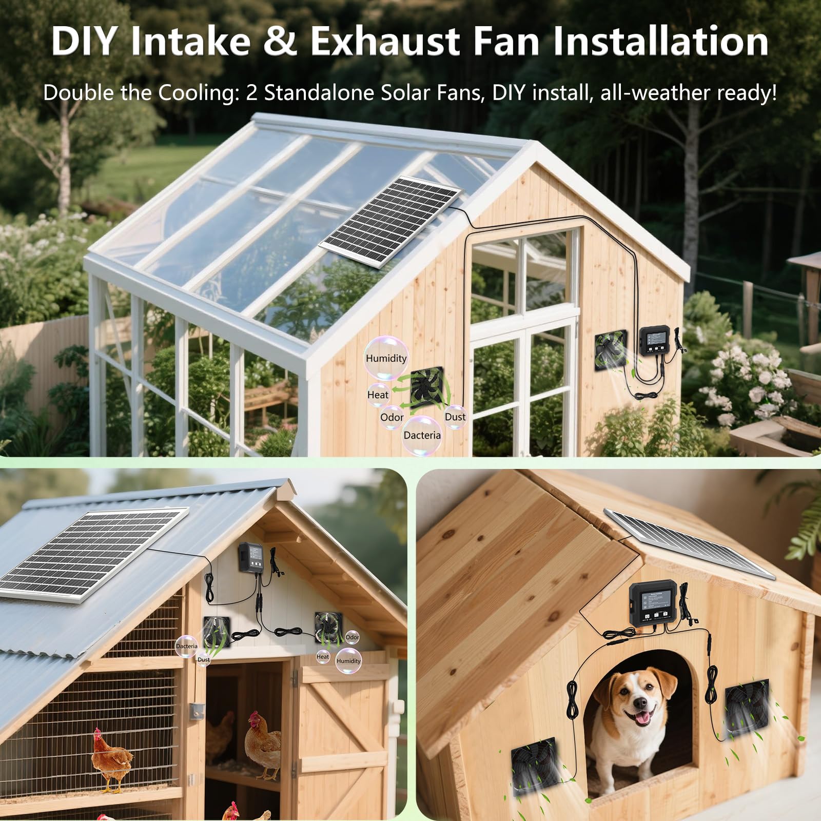 Bracket installation accessory for wall or roof mounting of the fan.