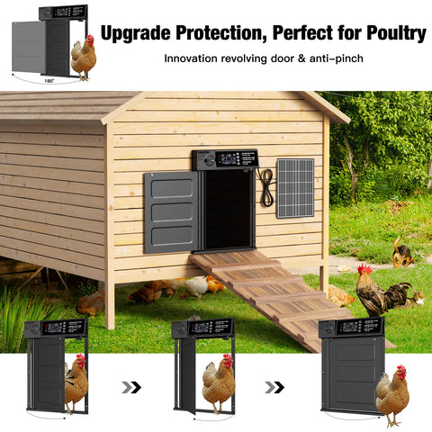 Pet Deluxe large entrance design fits a variety of poultry for easy entry.