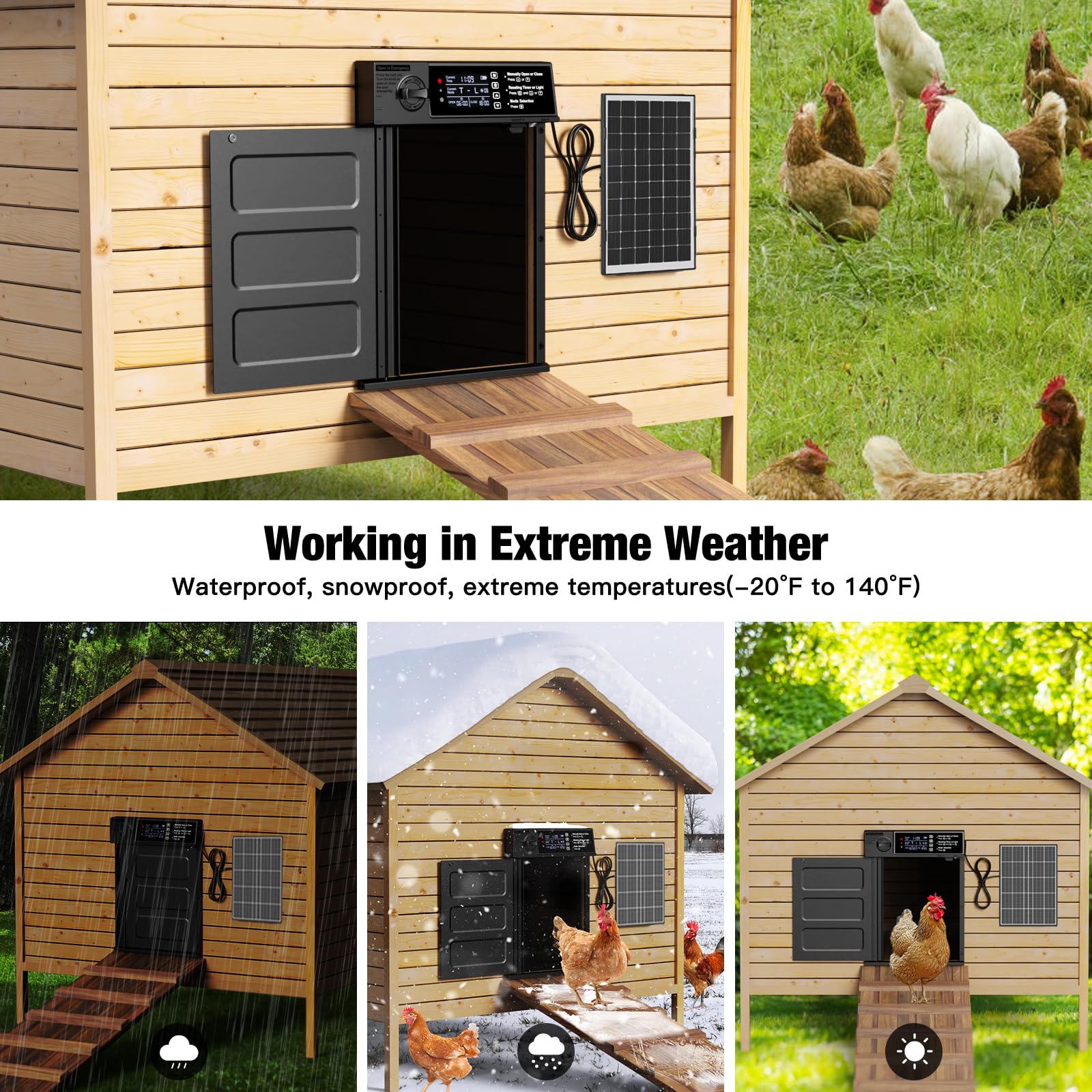 Pet Deluxe weatherproof aluminum body withstands snow rain and dust.