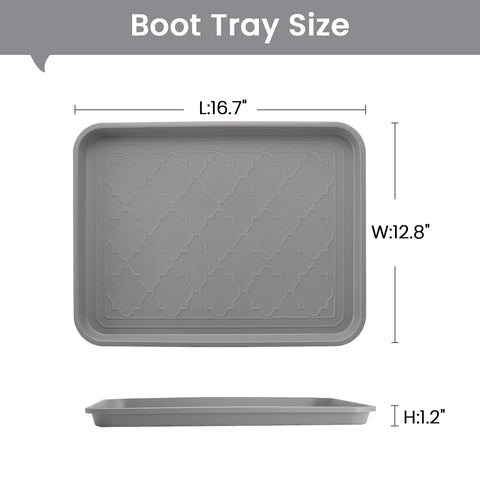 PETABBY boot tray 2-pack in use in a doorway for organized entryway storage