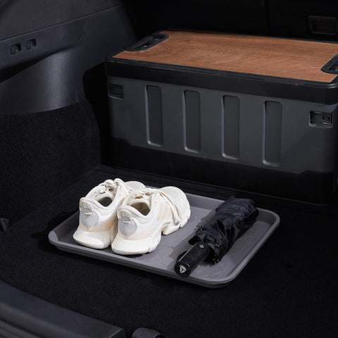 PETABBY boot tray entryway setup demonstrating mud containment and organization