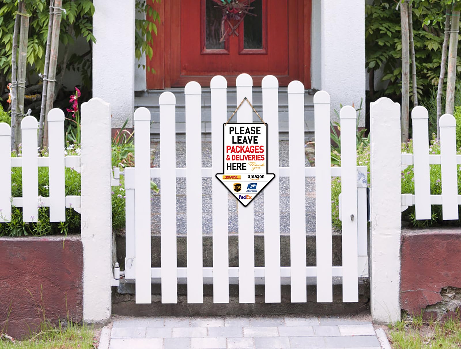 PETCEE delivery arrow sign for outdoor use clarifies where to place deliveries