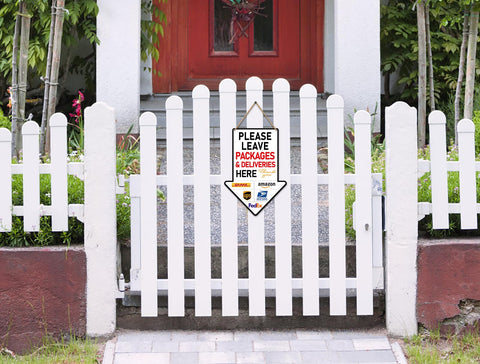 PETCEE delivery arrow sign for outdoor use clarifies where to place deliveries
