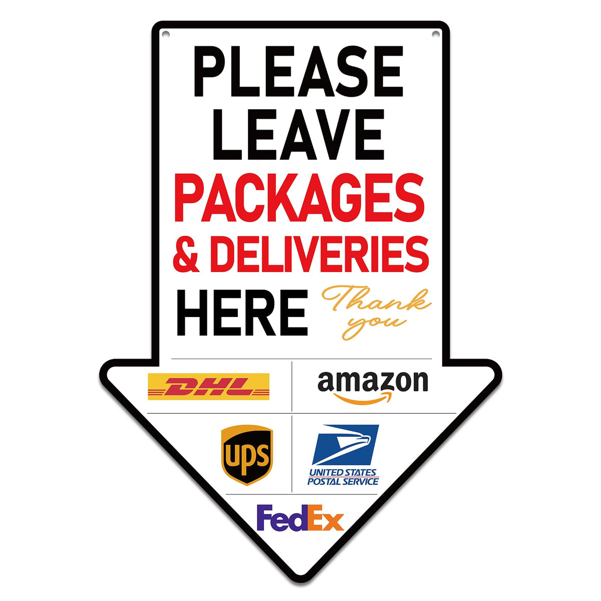 PETCEE delivery sign for front door 8x11 guides carriers to leave packages here