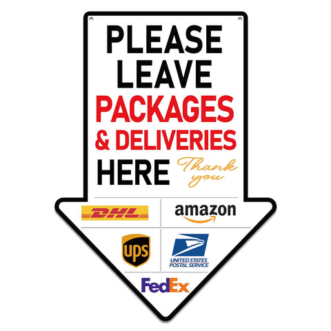 PETCEE delivery sign for front door 8x11 guides carriers to leave packages here