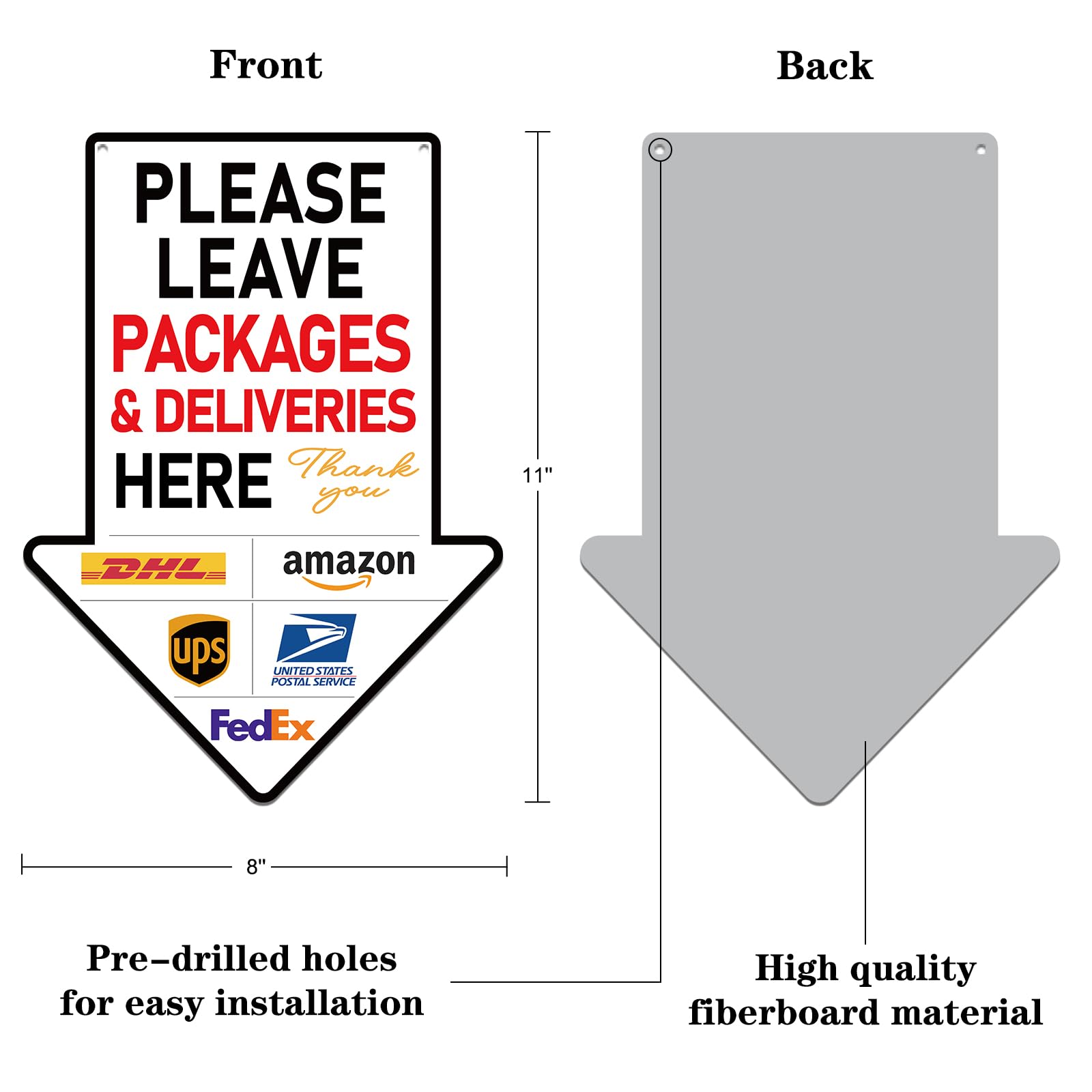 PETCEE packages-here sign graphic supports clear drop-off instructions
