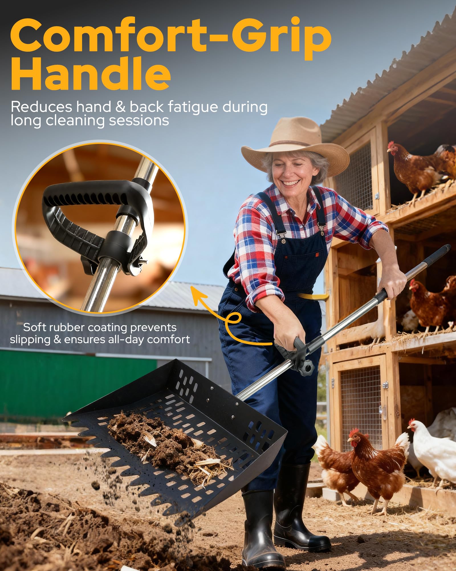 PETDOTT adjustable shaft from 31 to 77 inches for comfortable upright cleaning.