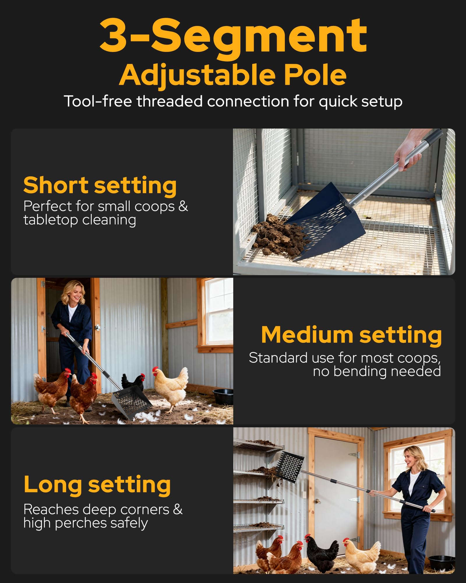 PETDOTT stainless steel shaft with carbon scoop head ensures durable rust-resistant performance.