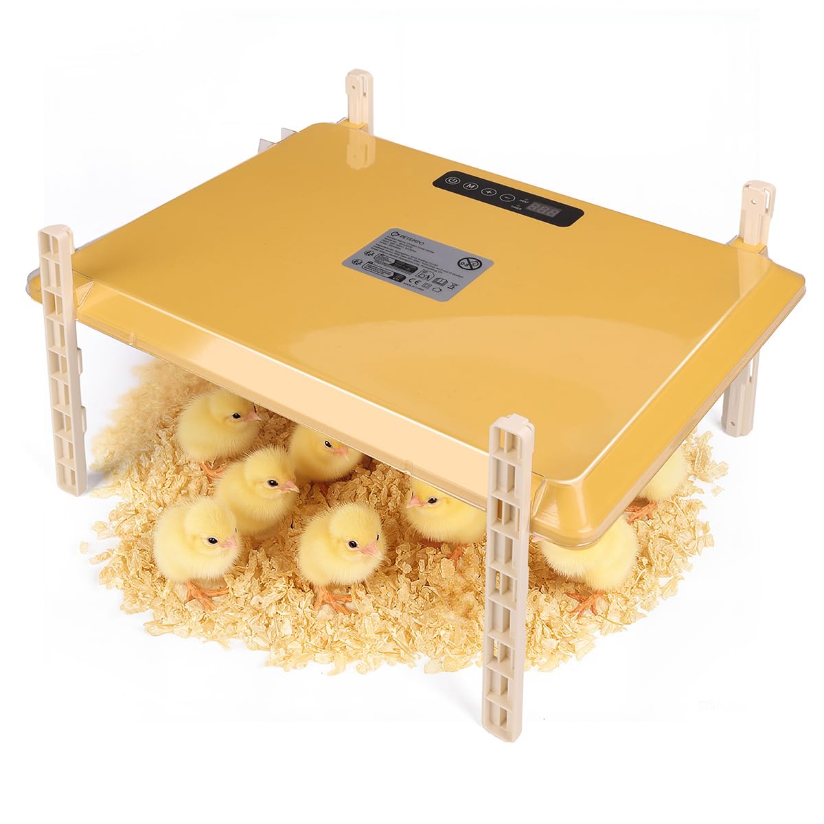 PETEMPO Smart Chicken Brooder Heater in flat mode keeps chicks warm and safe