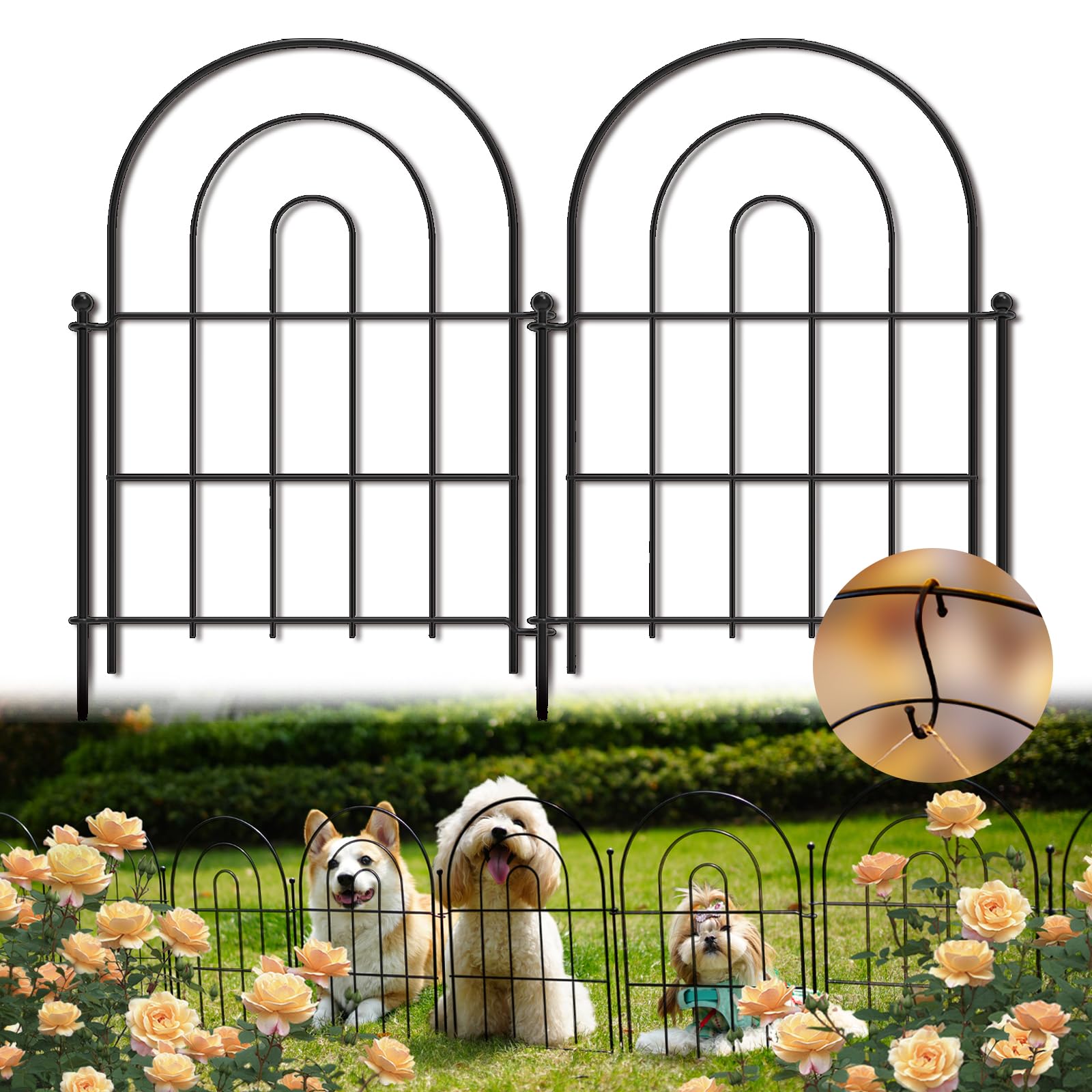 PETFORT garden fence panels, 17in-high, ideal for small animal protection and neat borders.