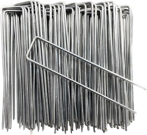 Petgrow 6-inch galvanized landscape stakes secure turf and sod.