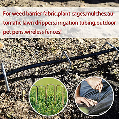 Petgrow landscape fabrics stay fixed with geo cloth stakes.