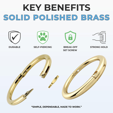 PETINUM bull nose ring with hinged design enables precise placement during livestock handling.
