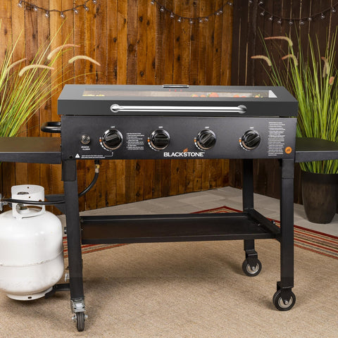 Petkao glass lid fits Blackstone Omnivore 36-inch griddles.