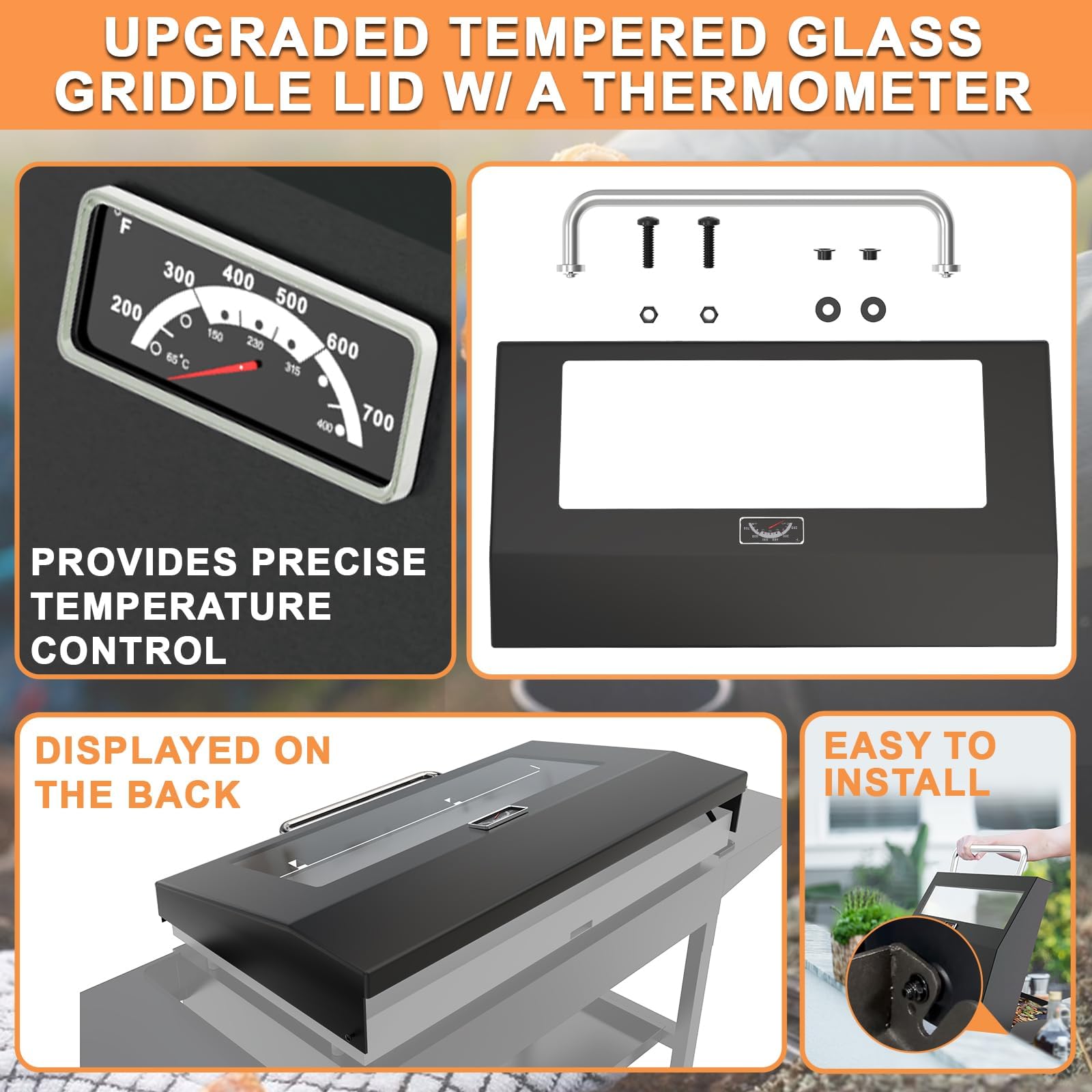 Petkao powder-coated steel lid resists outdoor weather and rust.
