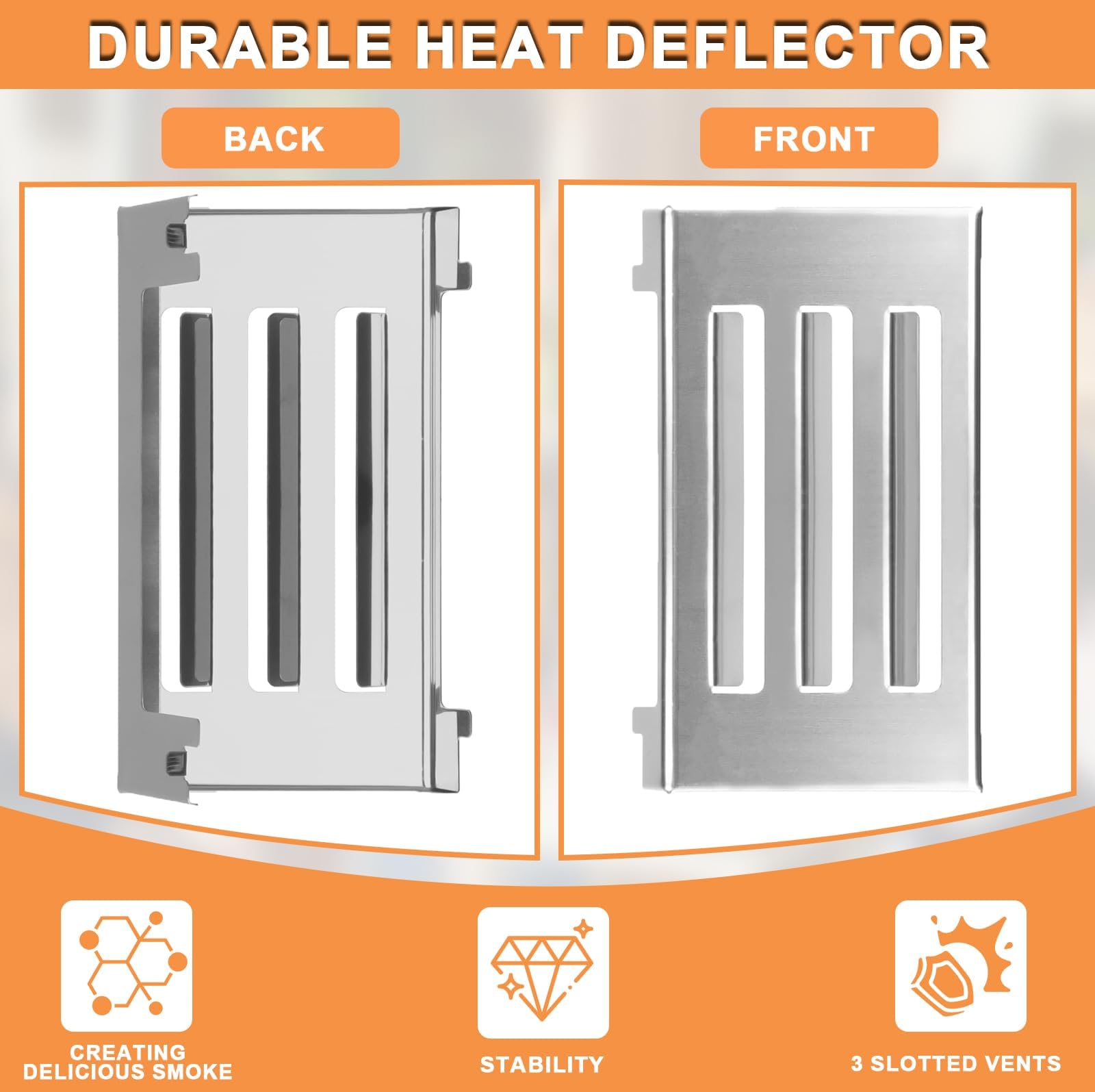 PETKAO 67060 heat deflector side view right shows grease-catch capability