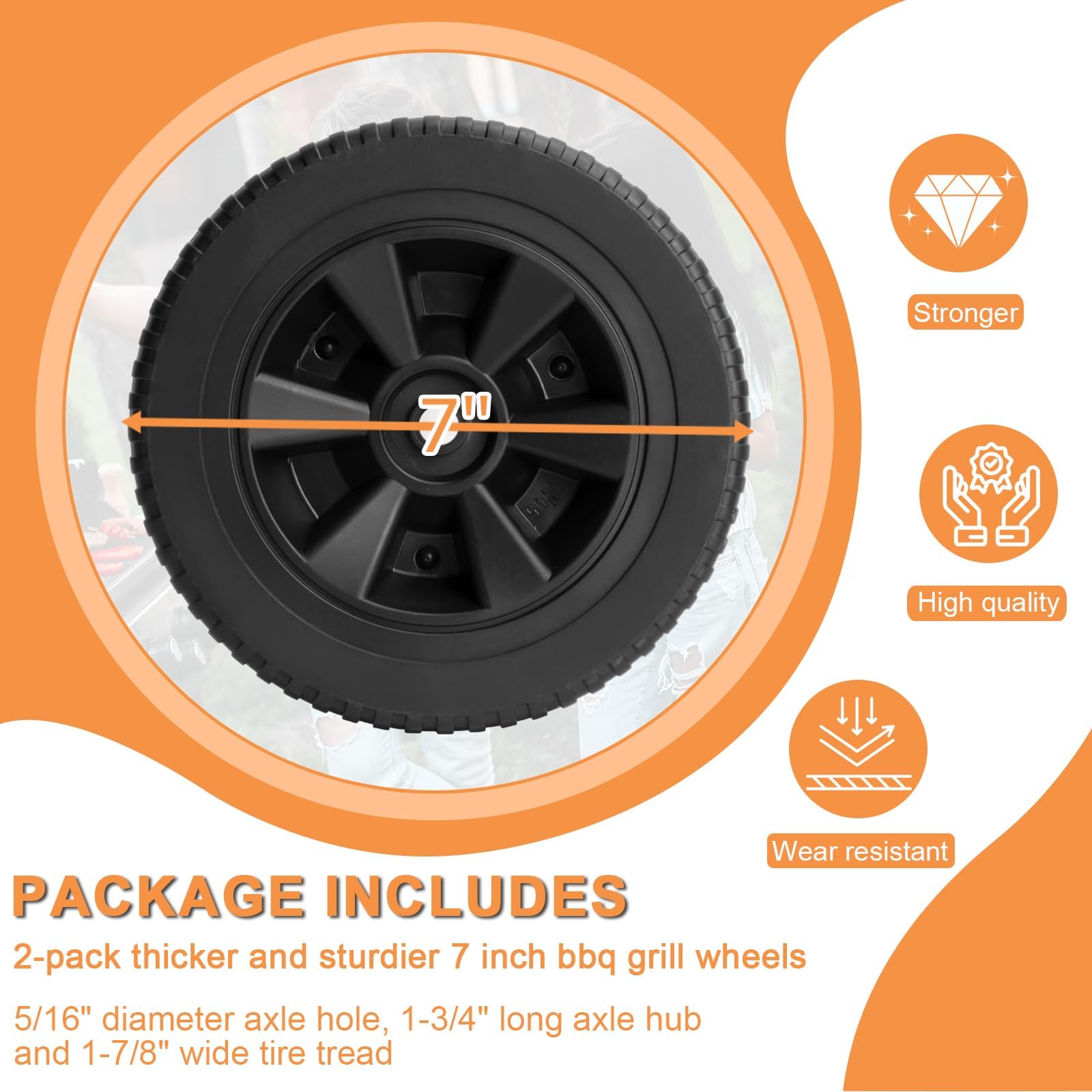 PETKAO wheel tread width 1-7/8 inches for traction