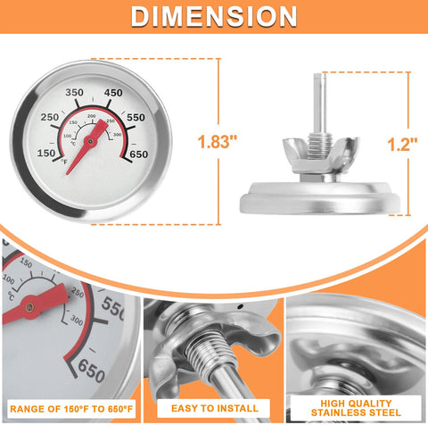 PETKAO lid gauge fits Char-Broil Advantage 4-6 burner models for reliable monitoring.