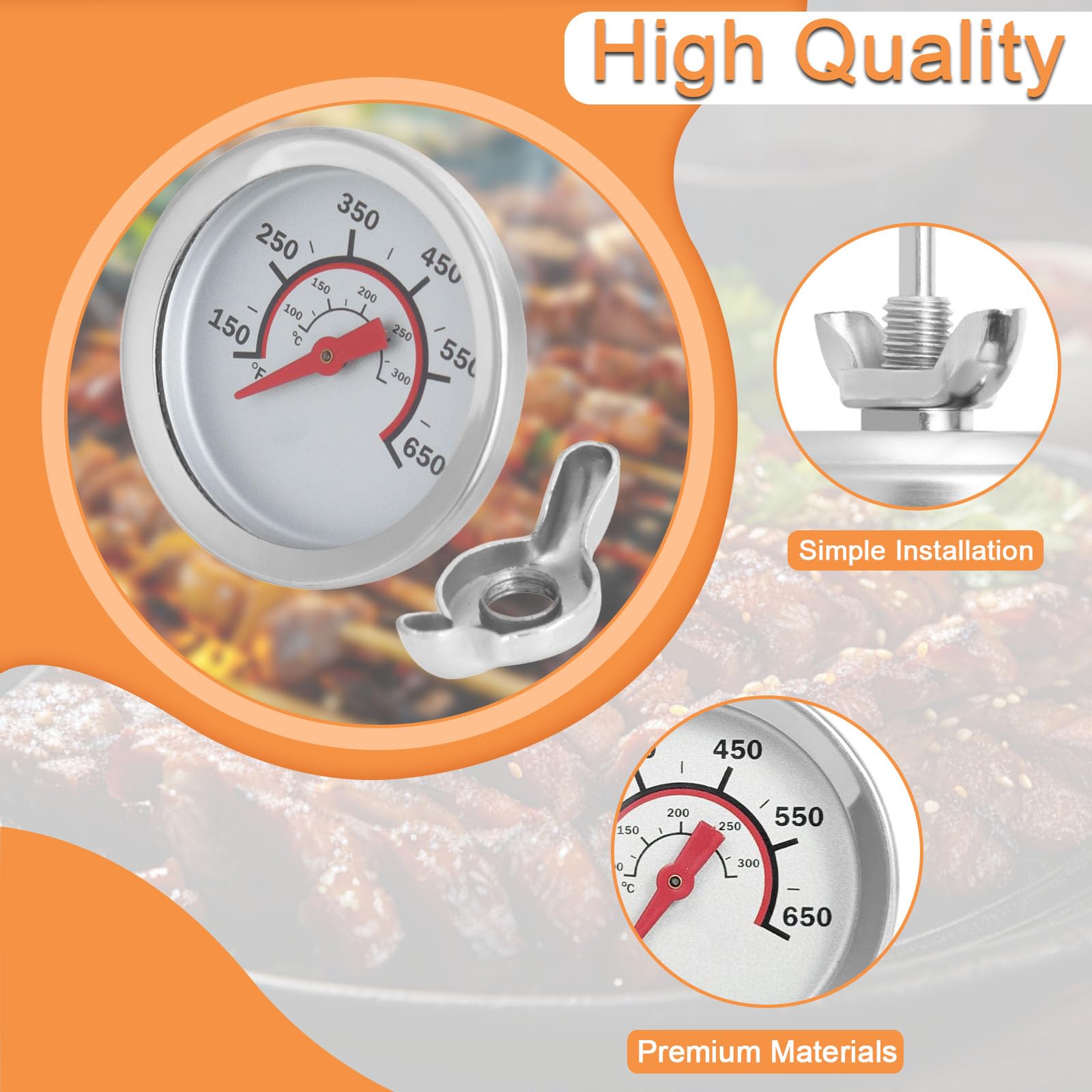 PETKAO gauge for Tru-Infrared 2 Burner models enables dependable temperature checks.