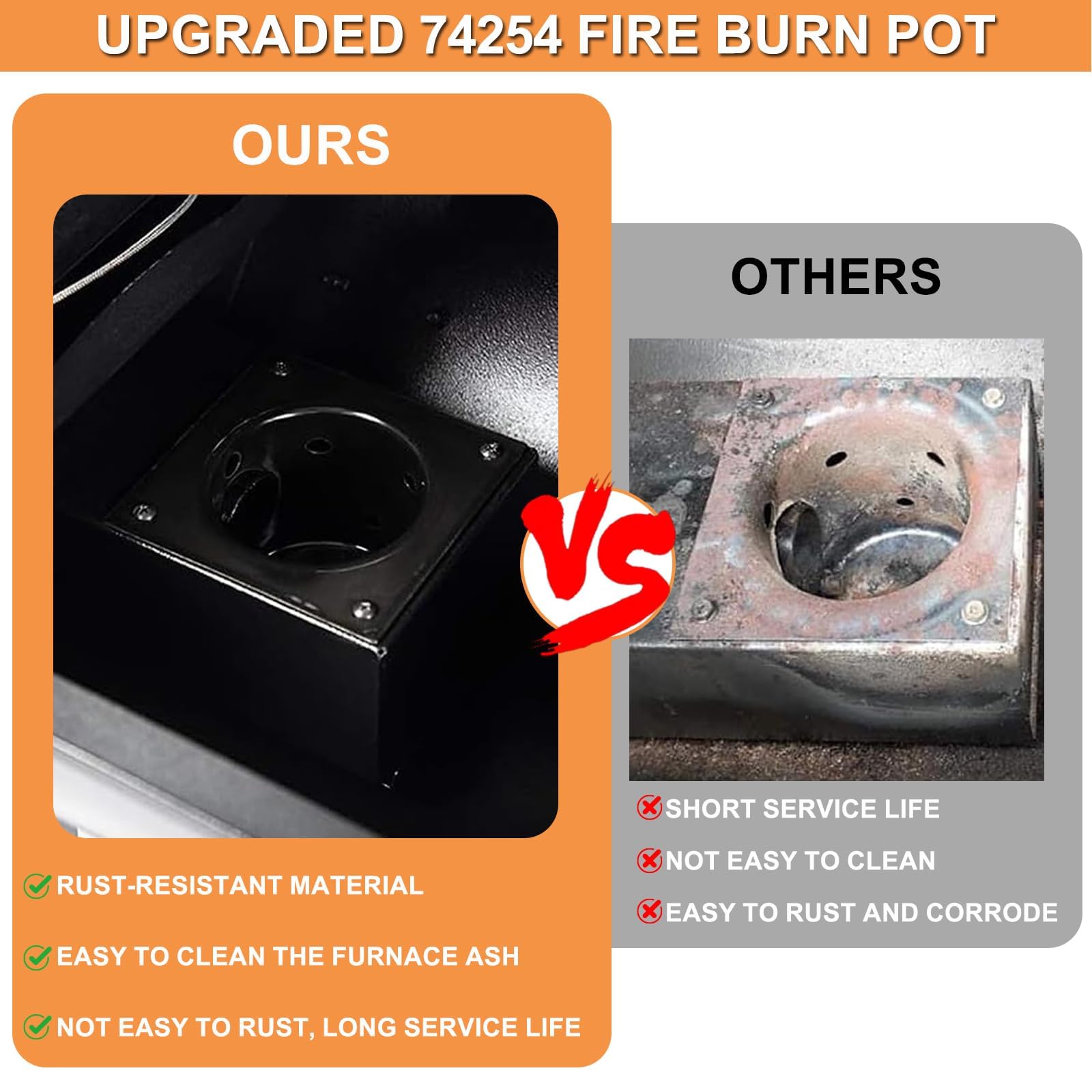 PETKAO fire pot includes screws for quick installation.