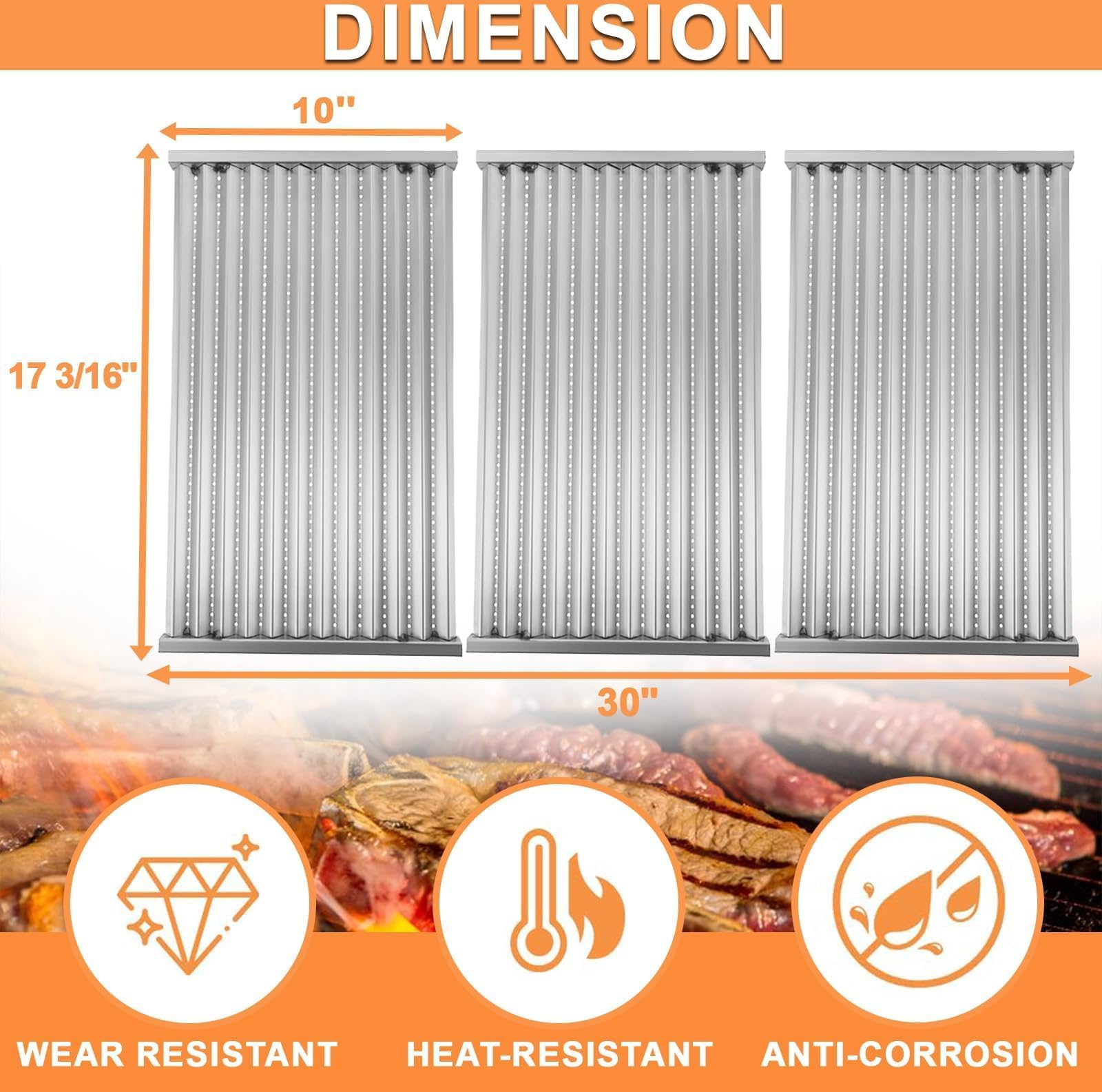 PETKAO G533-2200-W1 emitter plates, close-up, rust-resistant stainless steel.