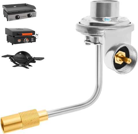 PETKAO griddle regulator with brass connection for secure grill hookup