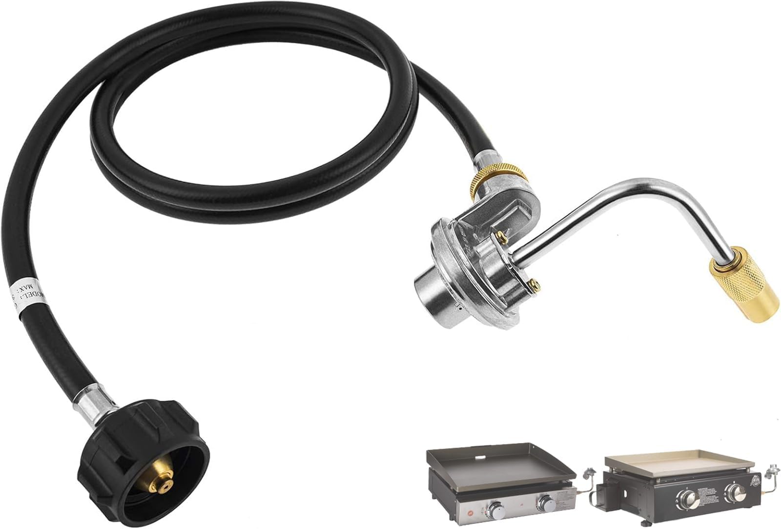 PETKAO propane adapter hose regulator setup for secure grill connection