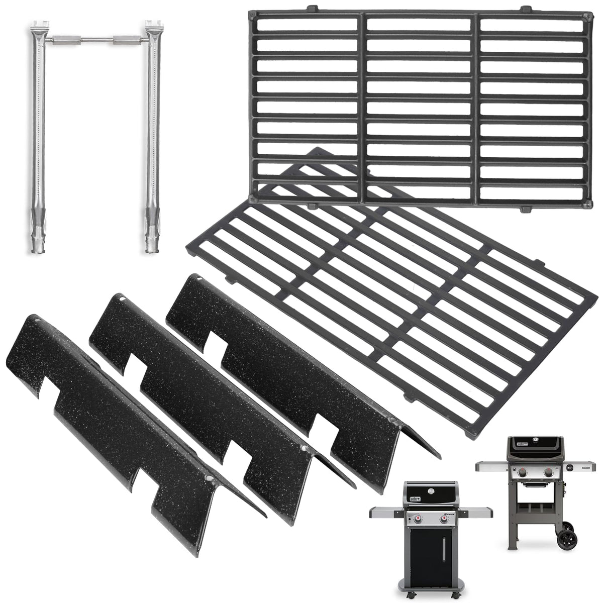 PetKAO Spirit II burner tubes set for Weber Spirit II grills, ensuring even heat distribution.