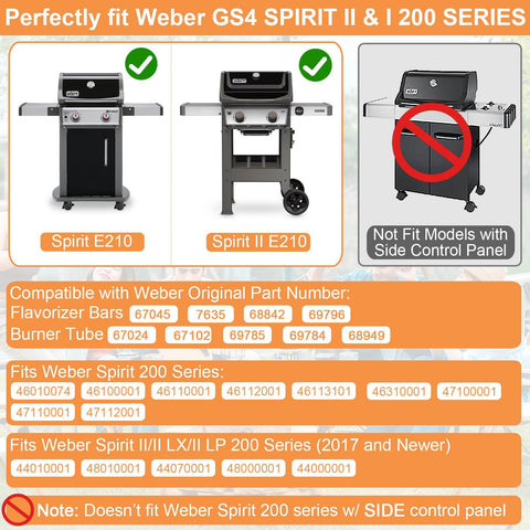 PETKAO Weber Spirit II burner tubes set provides reliable flame control during grilling.