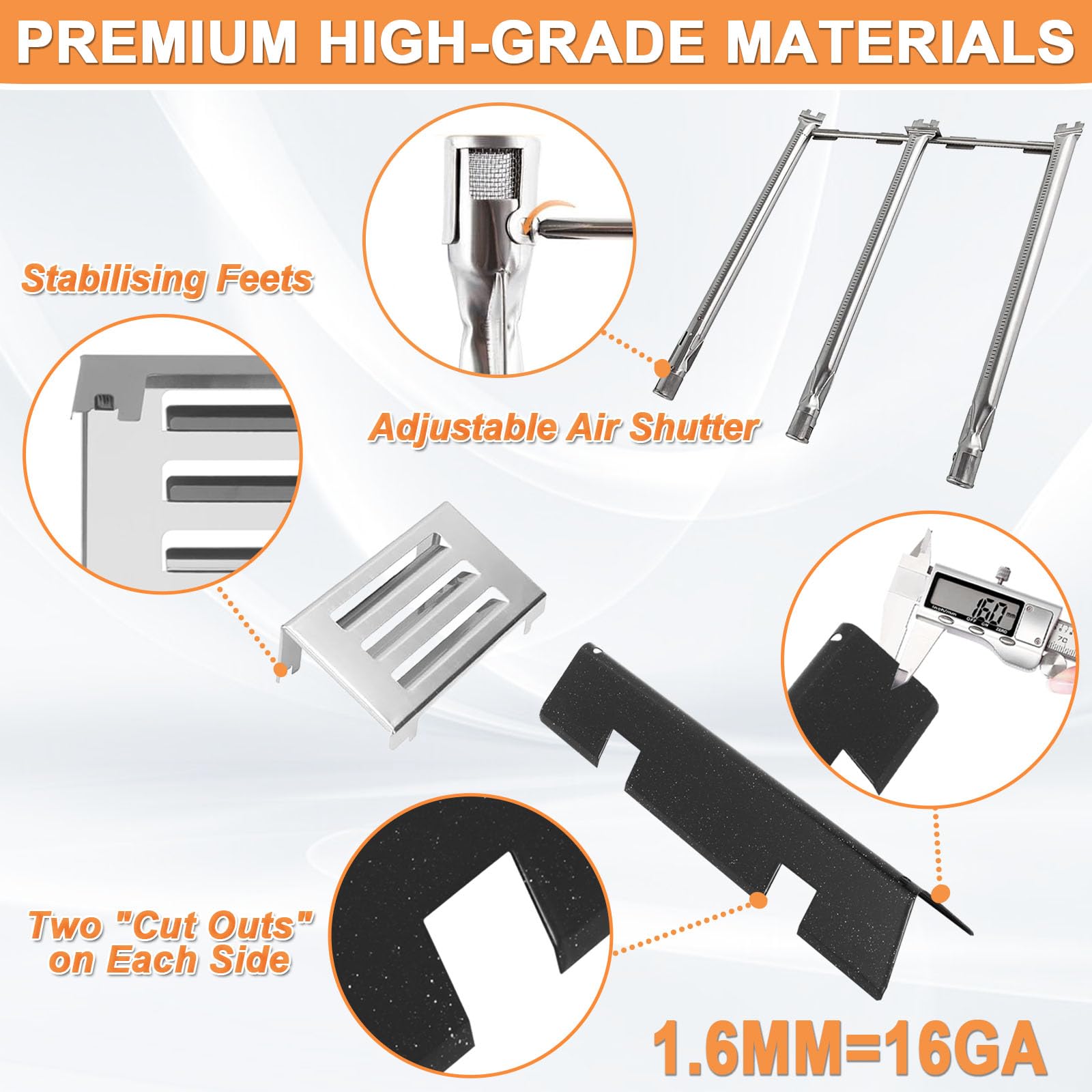 PETKAO crossover burner tube supports consistent ignition across the grate.