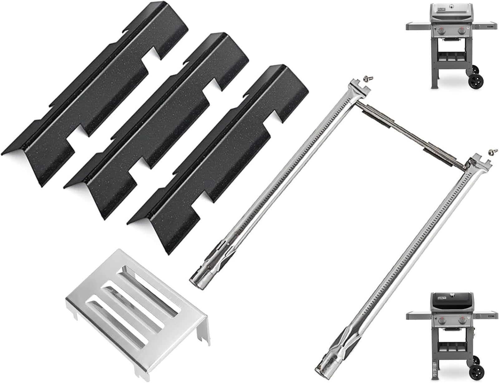 PETKAO Weber Spirit II flavorizer bars 3-pack for even heat and cleaner flames.