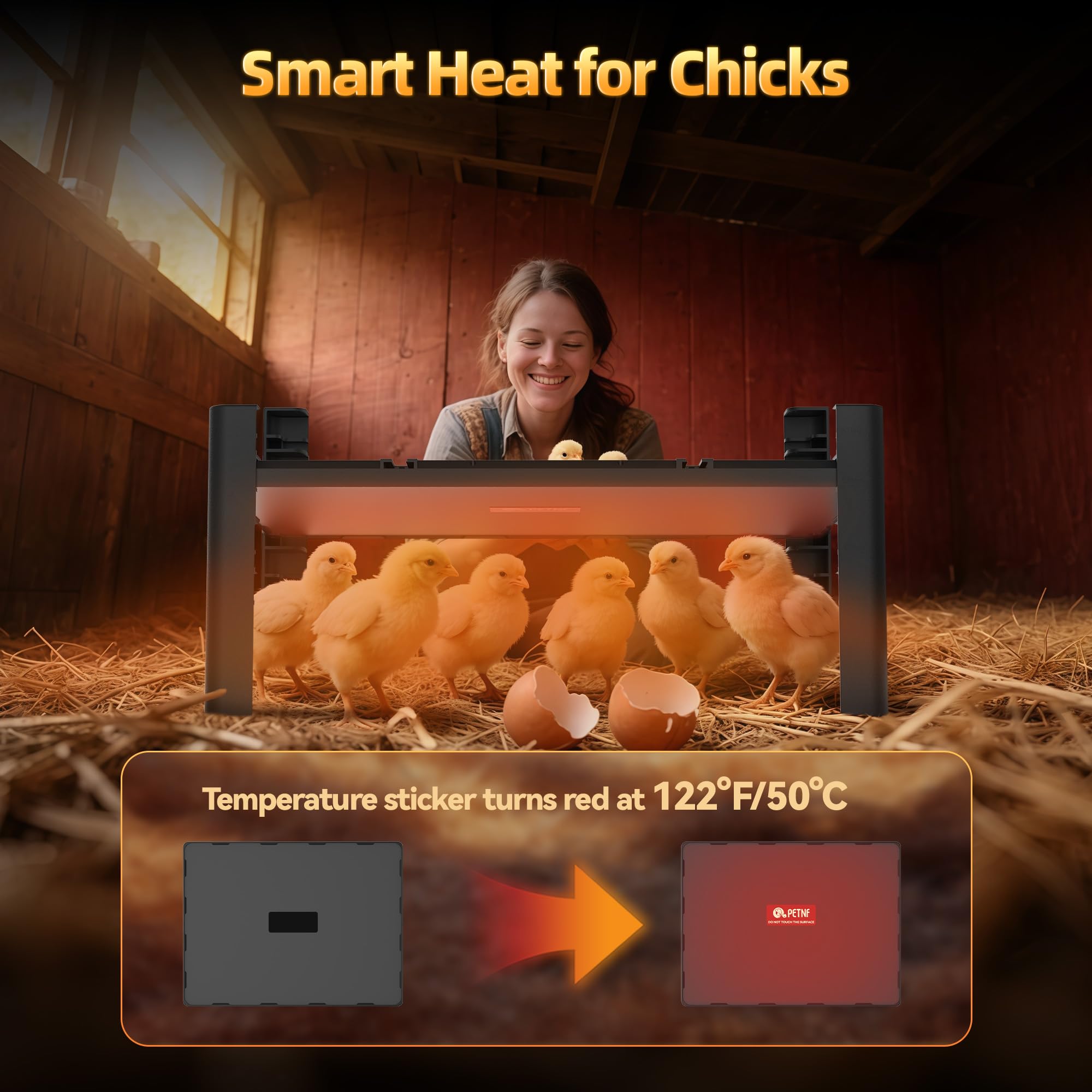 PETNF brooder plate height adjustable to grow with your chicks
