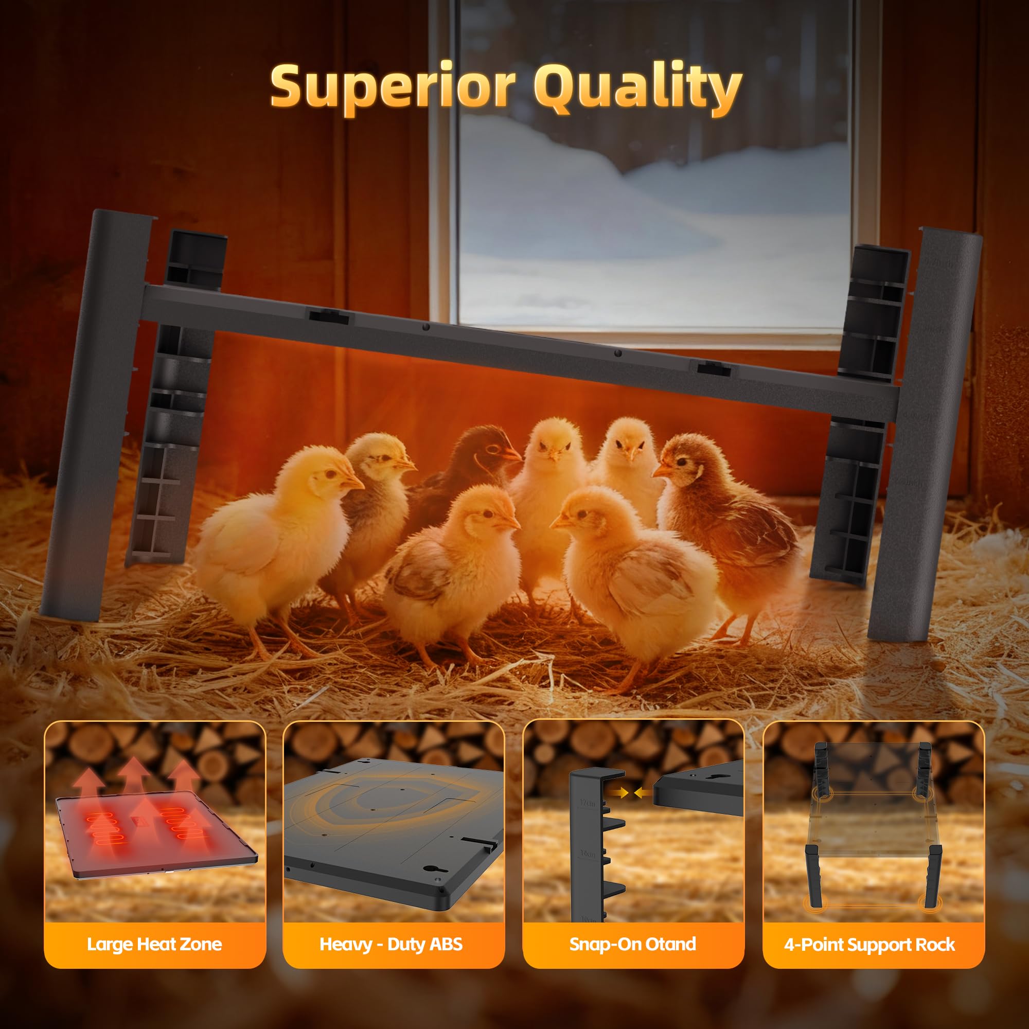 PETNF brooder plate wide heat surface supports 10 to 20 chicks