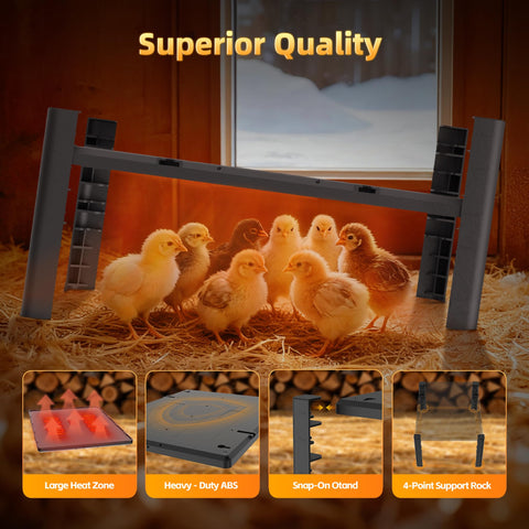PETNF brooder plate wide heat surface supports 10 to 20 chicks