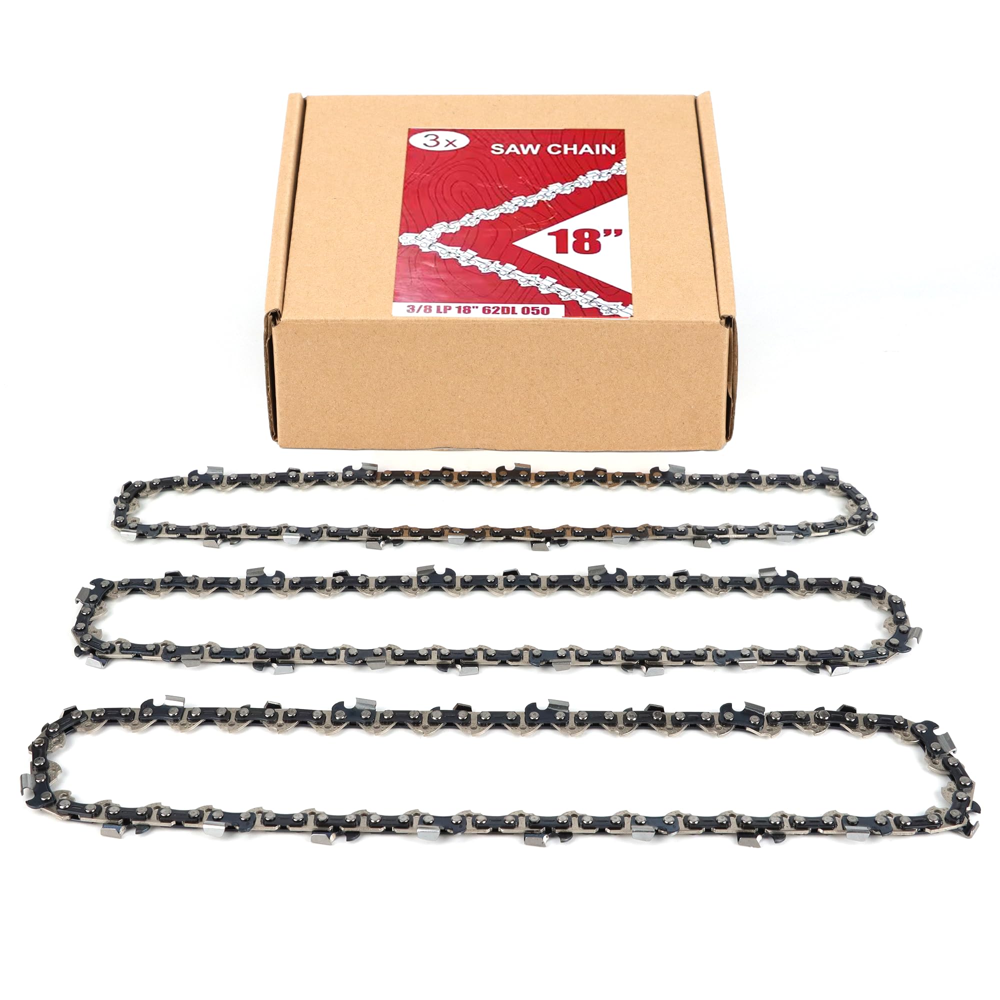 PETOX 18-inch chain teeth close-up showing rugged steel durability