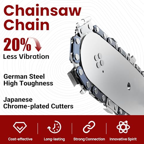 PETOX chain minimizes vibration for smoother cutting and less fatigue.