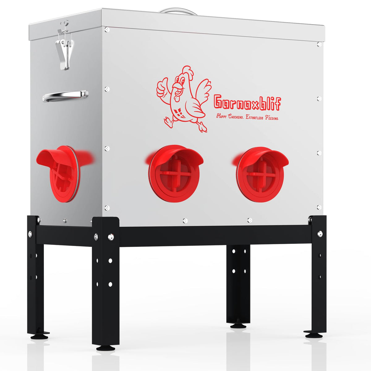 Petpvilit 40 lb large automatic feeder front view for multi-chick feeding