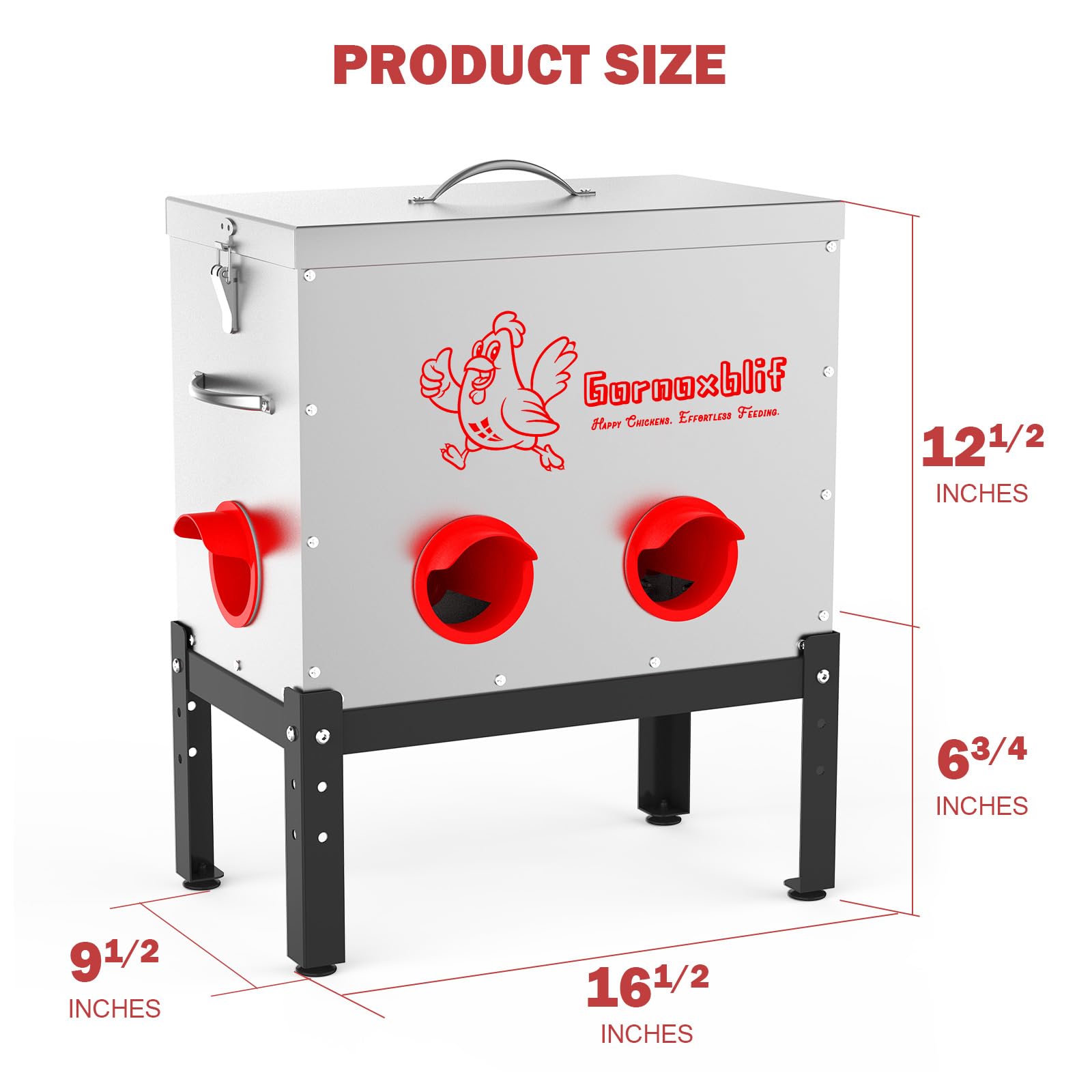 Petpvilit 40 lb feeder side view showing six-port layout for easy access