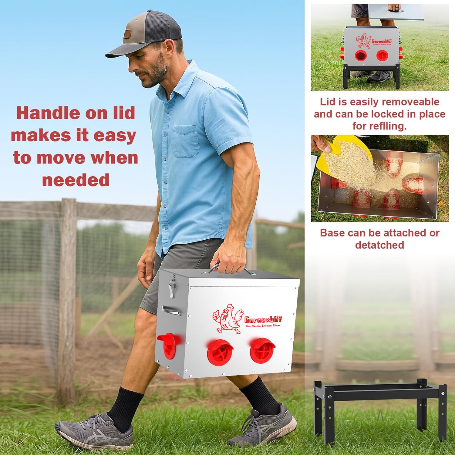 Petpvilit galvanized metal body withstands weather and daily coop use