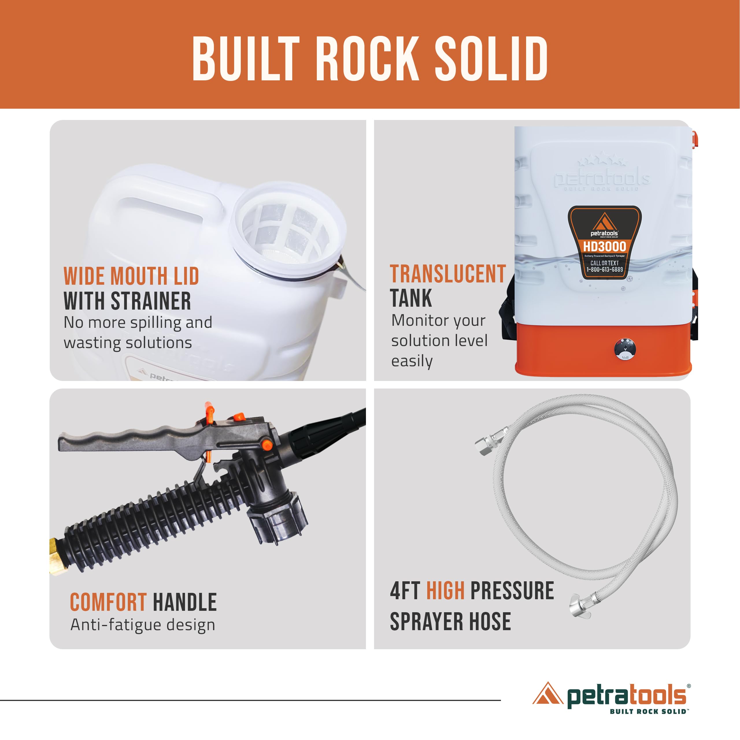Petra HD3000 nozzle setup provides even distribution across beds.