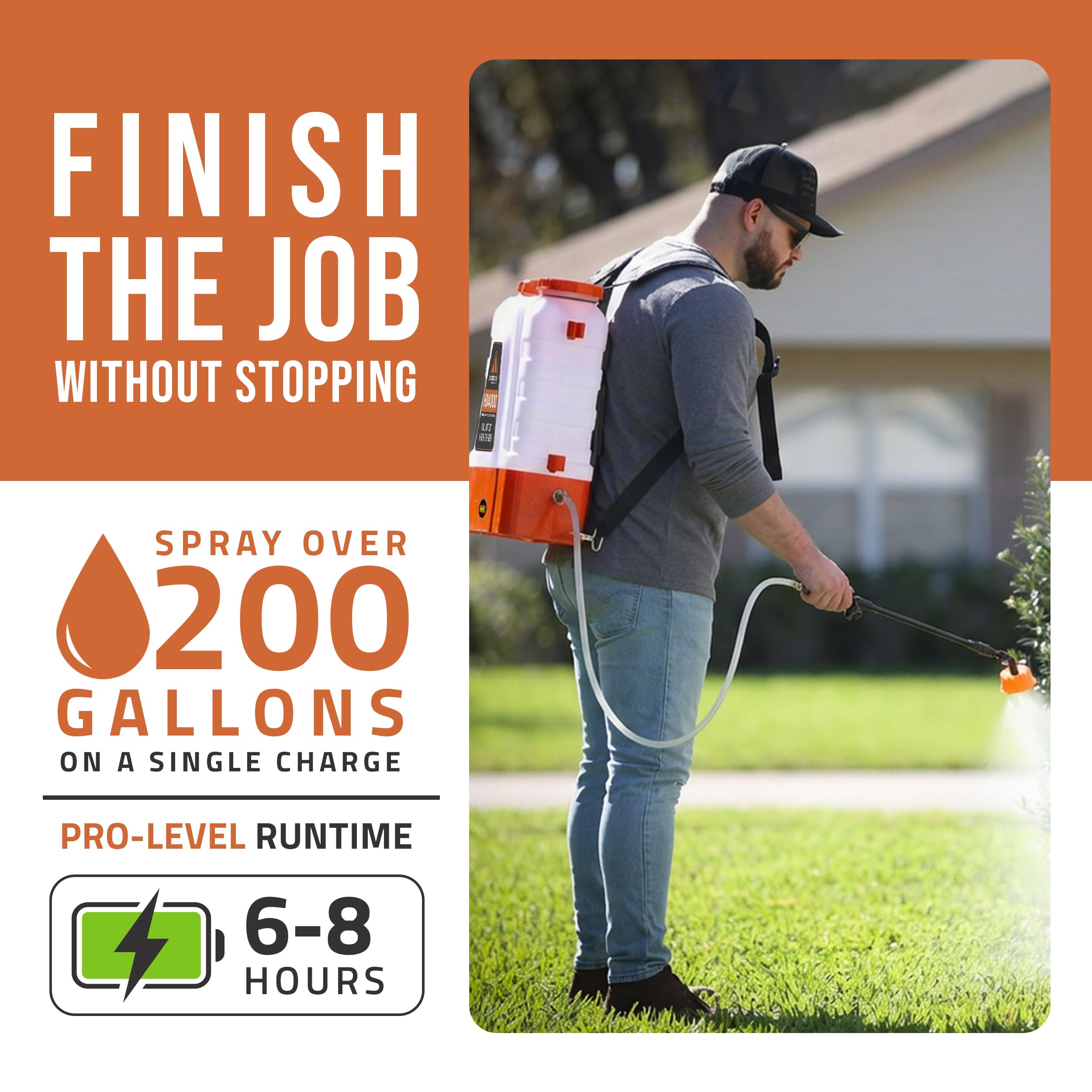 HD4000 4-gallon reservoir with clear tank for easy liquid checks.