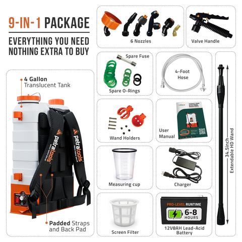 Extendable 34.5-inch wand enables reach and precision.