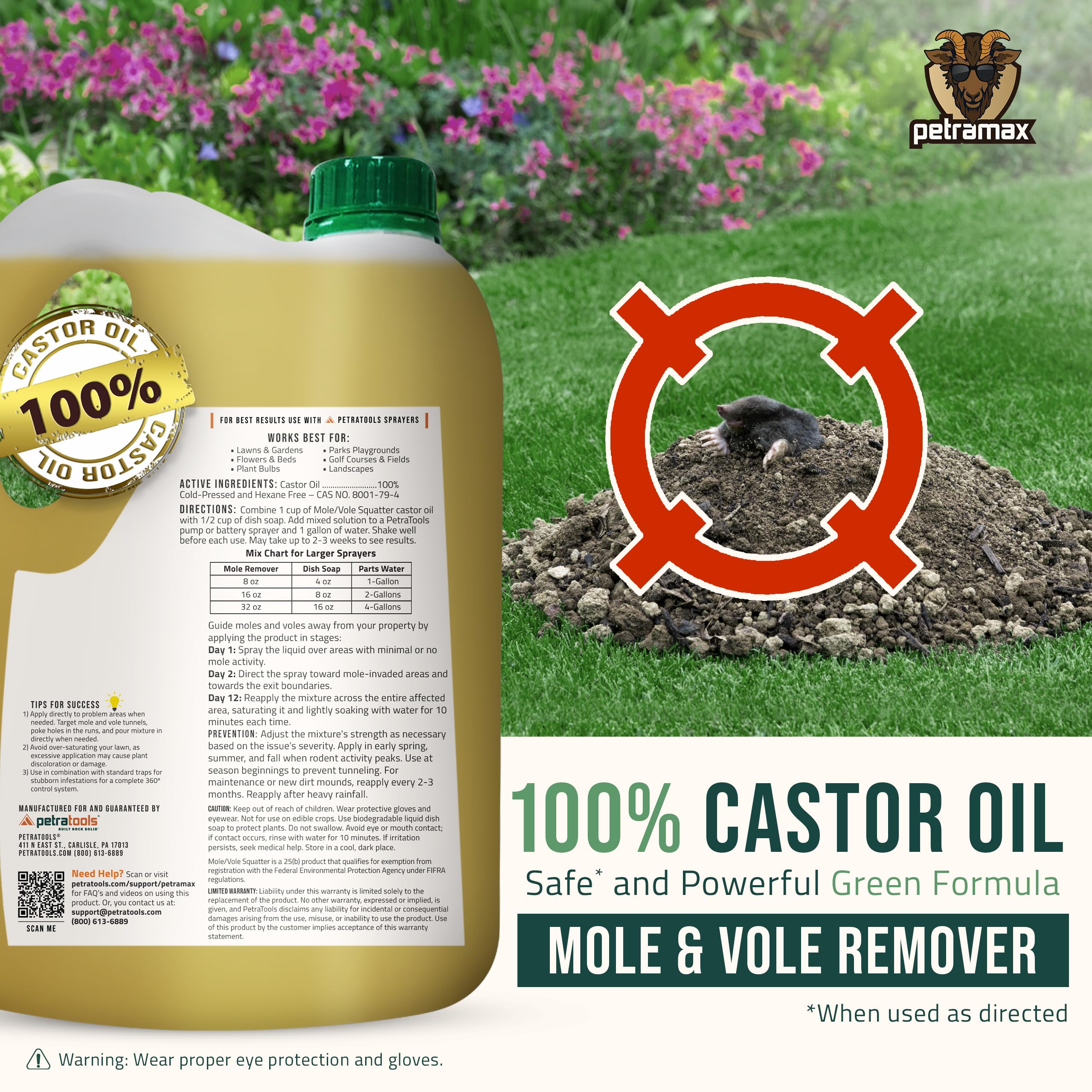 Wide lawn coverage with PetraMax helping deter moles across large yards.