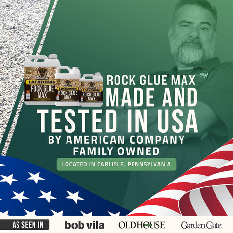 Petra Max clear gravel binder demonstrates wide coverage across gravel and decomposed granite surfaces.