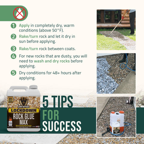 Petra Max landscape adhesive applied on pathways showcases neat, durable binding around driveways and borders.