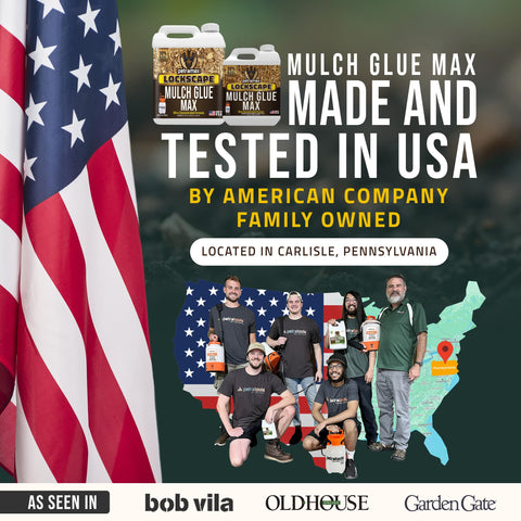 Petra Max Lockscape Glue spray with mulch dye demonstrates color-safe binding